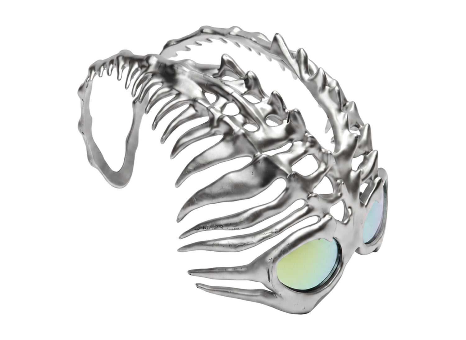 Thug Club TC Bone Half Mask in Silver, front angle