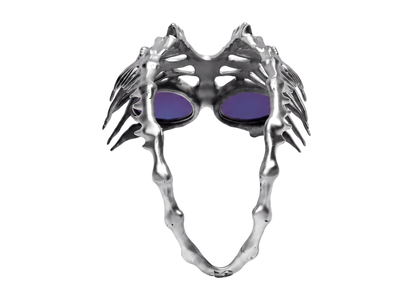Thug Club TC Bone Half Mask in Silver, rear view