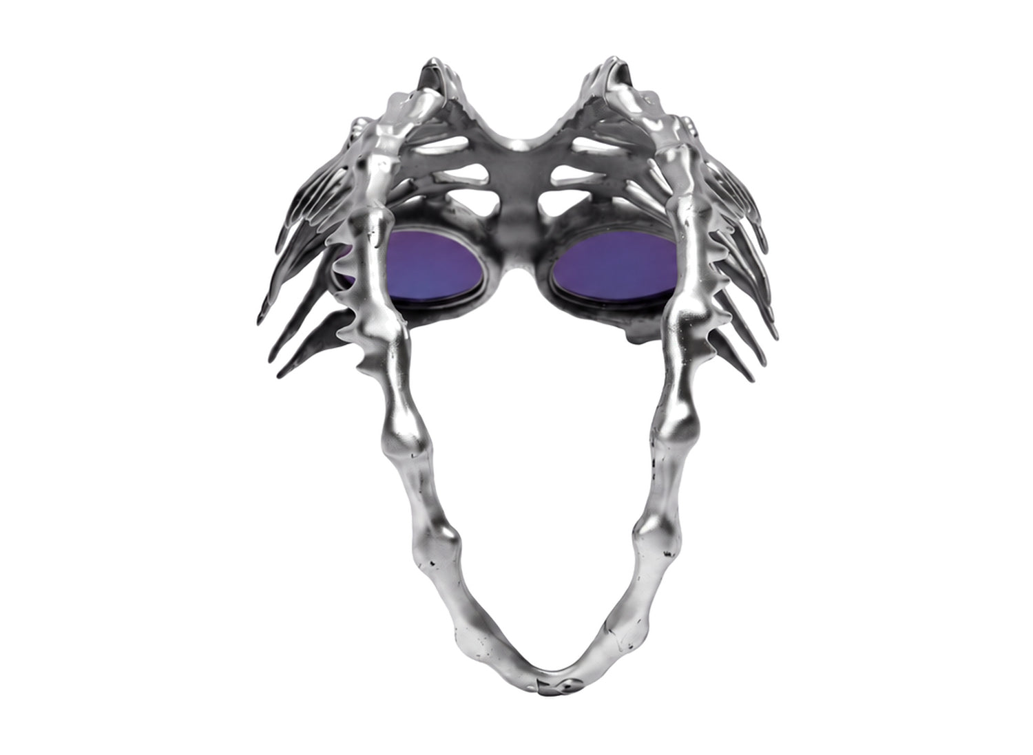 Thug Club TC Bone Half Mask in Silver, rear view