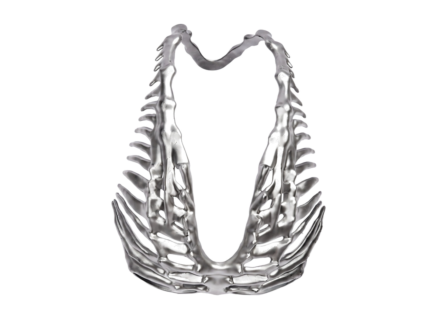 Thug Club TC Bone Half Mask in Silver, overhead view