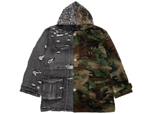 Thug Club TC Hothead M-65 Jacket in Camo / Black, front view
