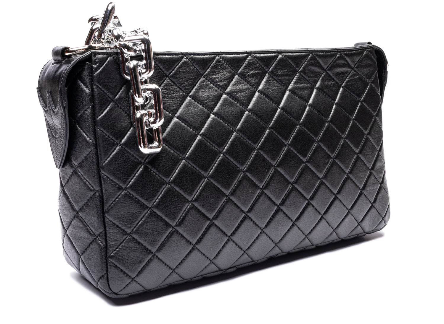 Thug Club TC Quilting Big Chain Bag in Black, opposite angle