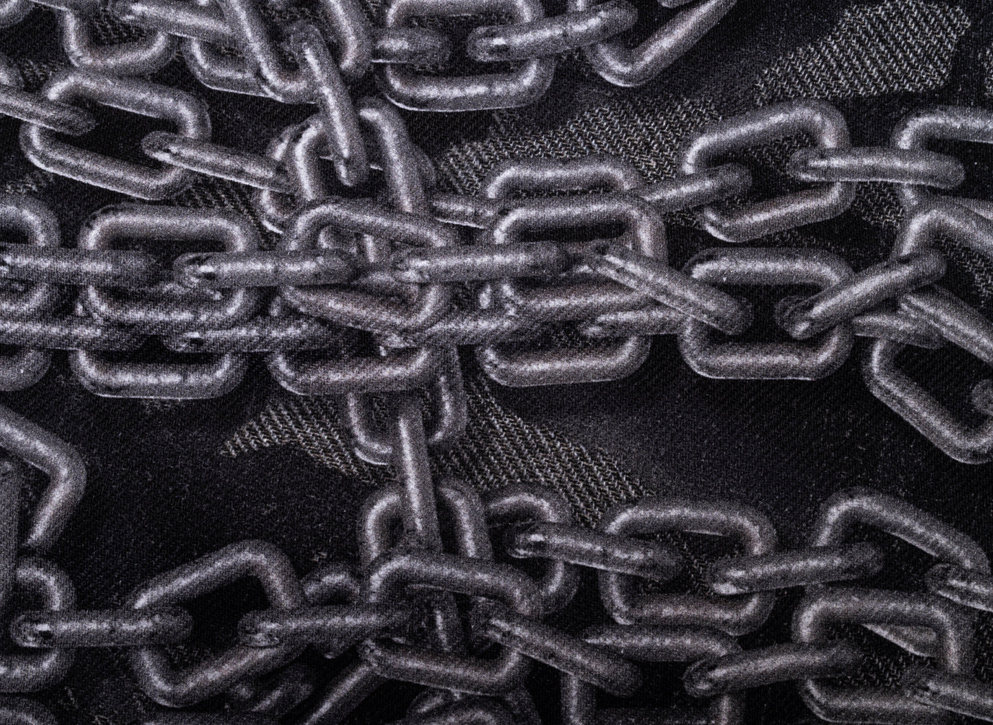 Thug Club TC Shackle Pants in Black, chain pattern detail