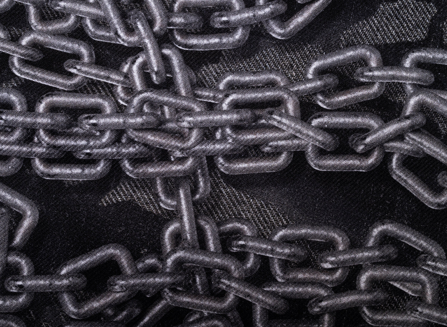 Thug Club TC Shackle Pants in Black, chain pattern detail