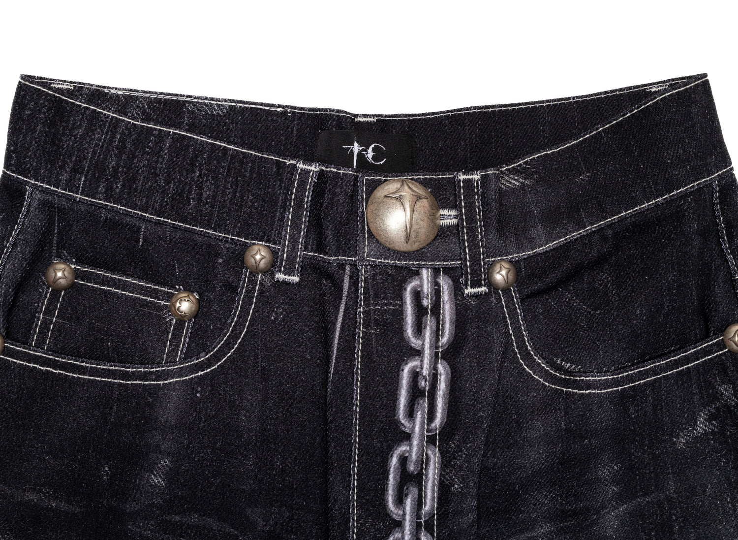 Thug Club TC Shackle Pants in Black, waistband detail