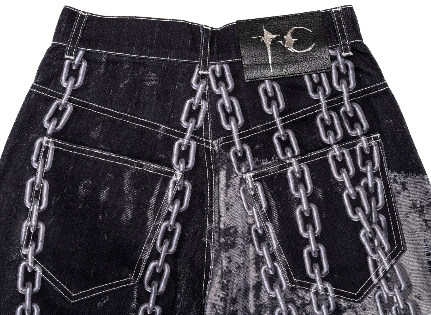 Thug Club TC Shackle Pants in Black, upper front detail