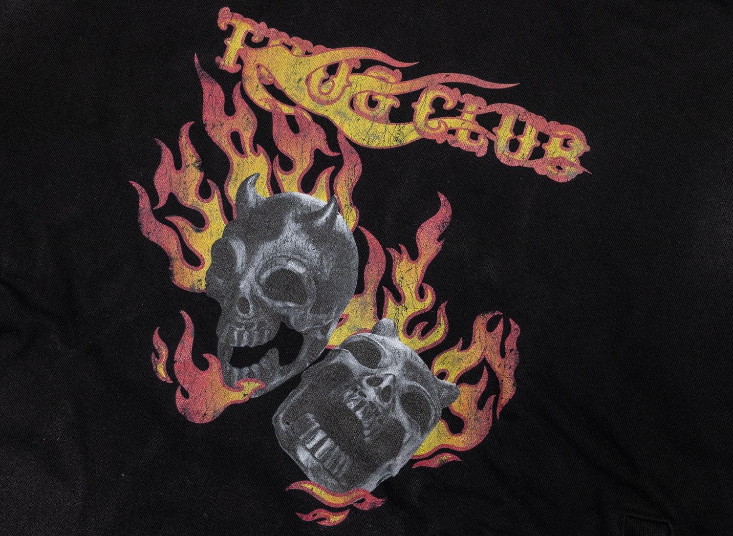 Thug Club TC Two Face Dirt Hoodie in Black, graphic detail