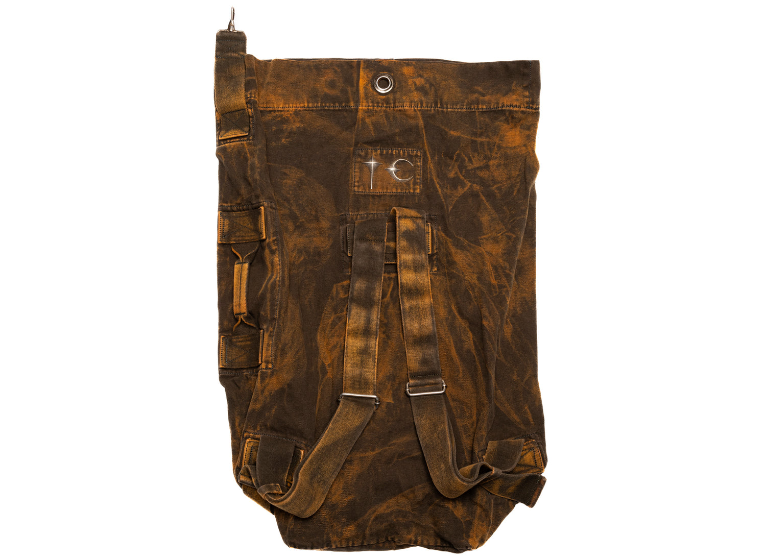 Thug Club Two Tone Washed Canvas Duffle Bag in Olive, expanded side view