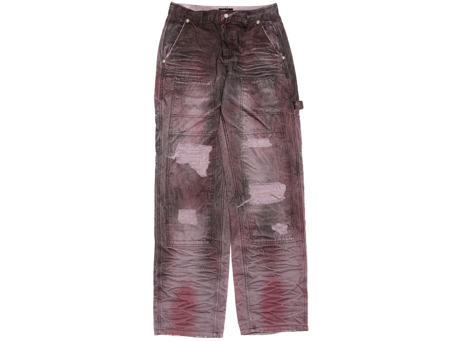 Thug Club Two Tone Washed Carpenter Pants in Grey, front view