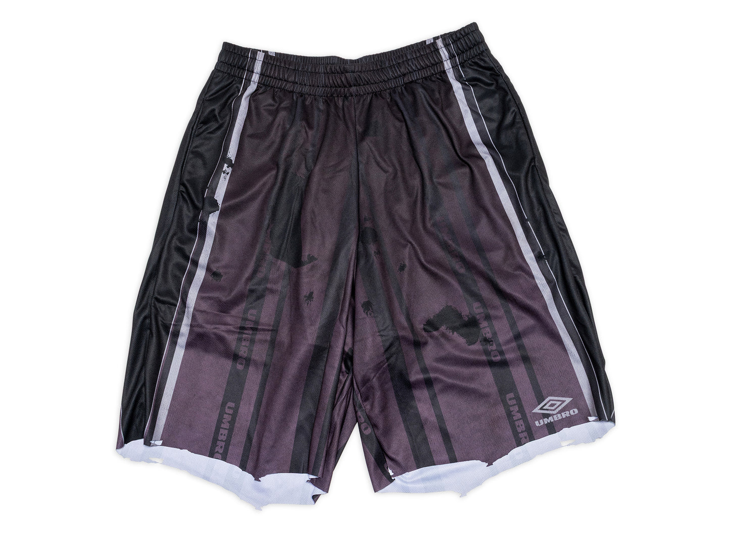 Umbro Distressed Shorts in Purple / Black