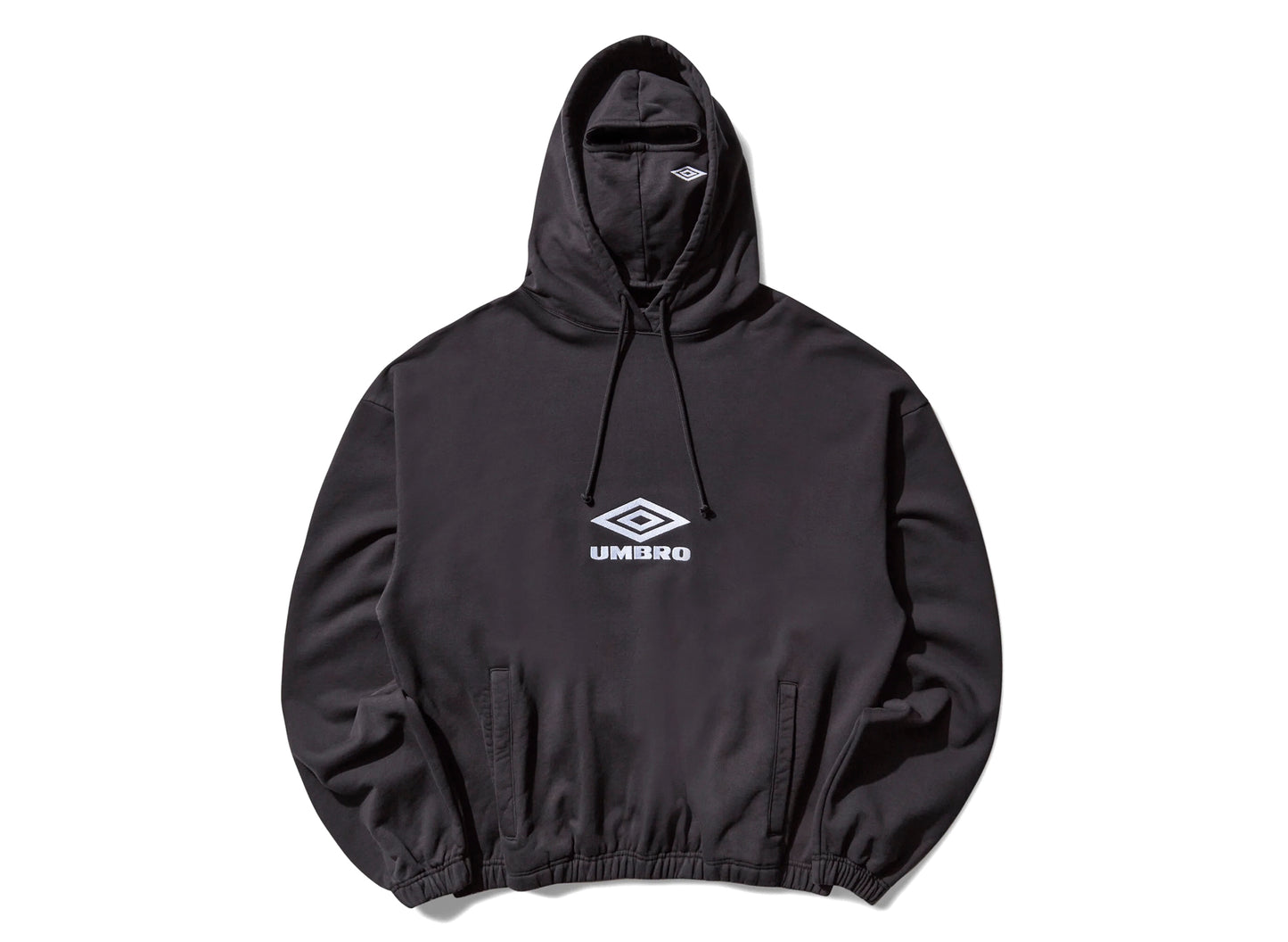 Umbro Og Logo Mask Hoodie in Washed Black
