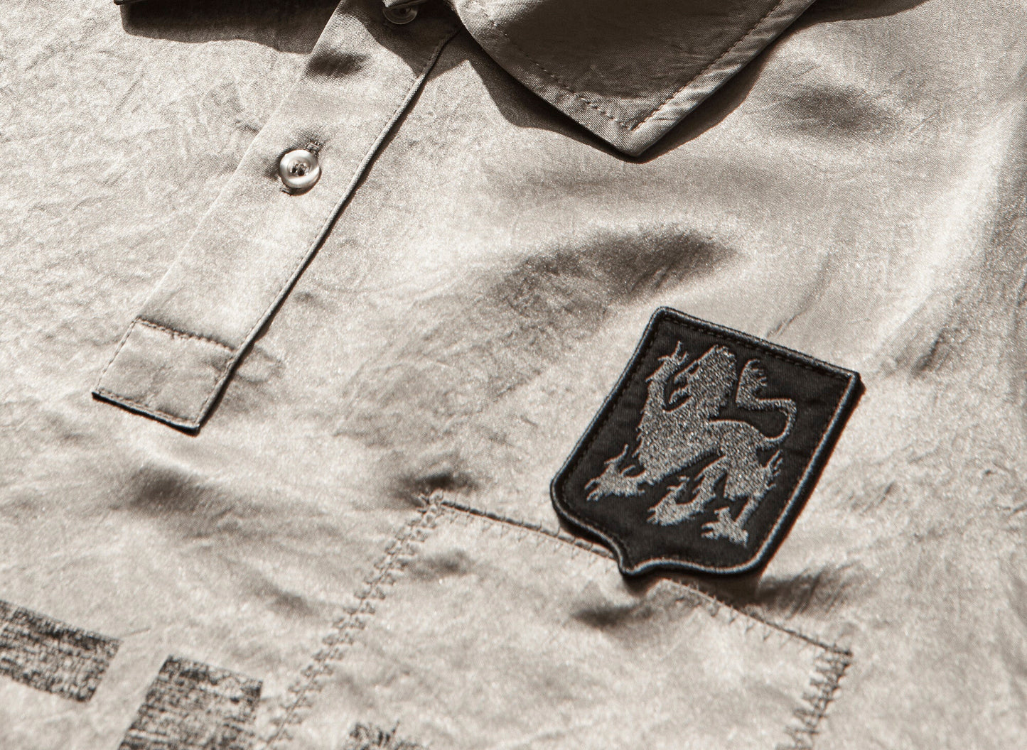 Umbro Satin Enfield Shirt in Silver Pearl — view 3