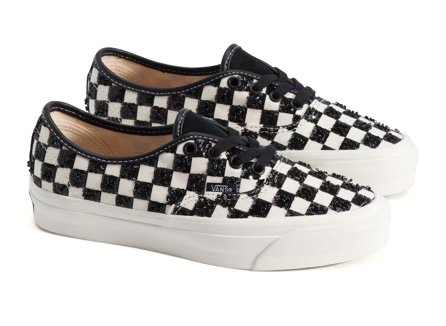 Vans Authentic 44 LX Beaded Checkerboard in Black/White - view 3