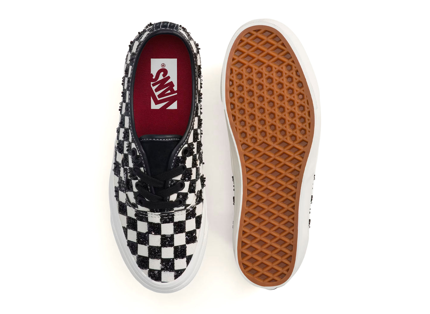 Vans Authentic 44 LX Beaded Checkerboard in Black/White - view 4
