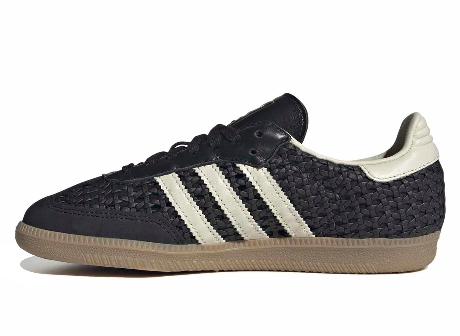 Women's Adidas Samba OG 'Basketweave' in Core Black / Cream White — view 3