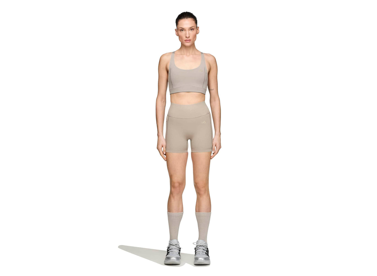 Women's Adidas x Entire Studios OPT 4IN Shorts in Putty Beige