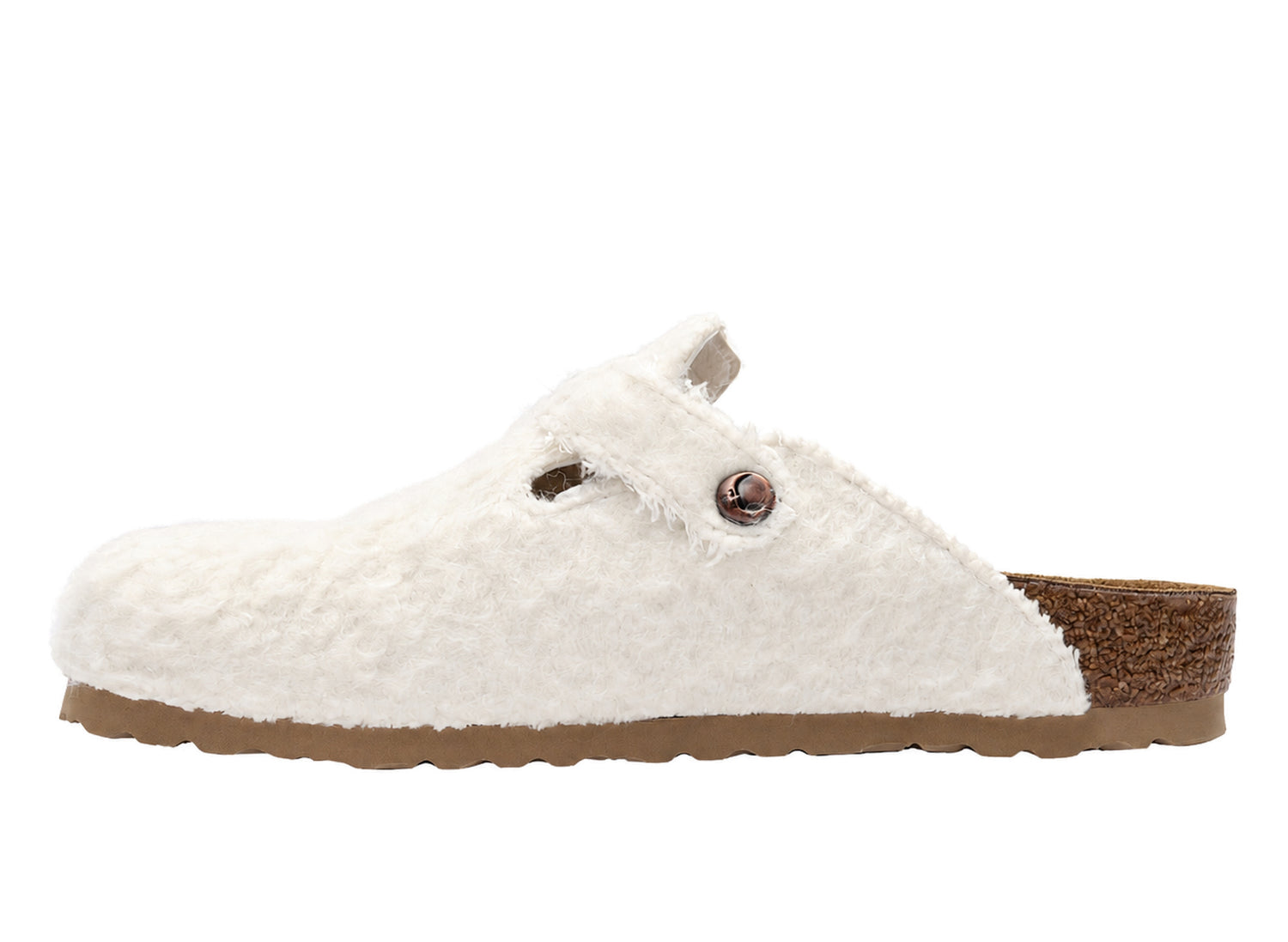 Women's Birkenstock x Cole Bennett Boston Woolly Moon in Off-White, opposite side view