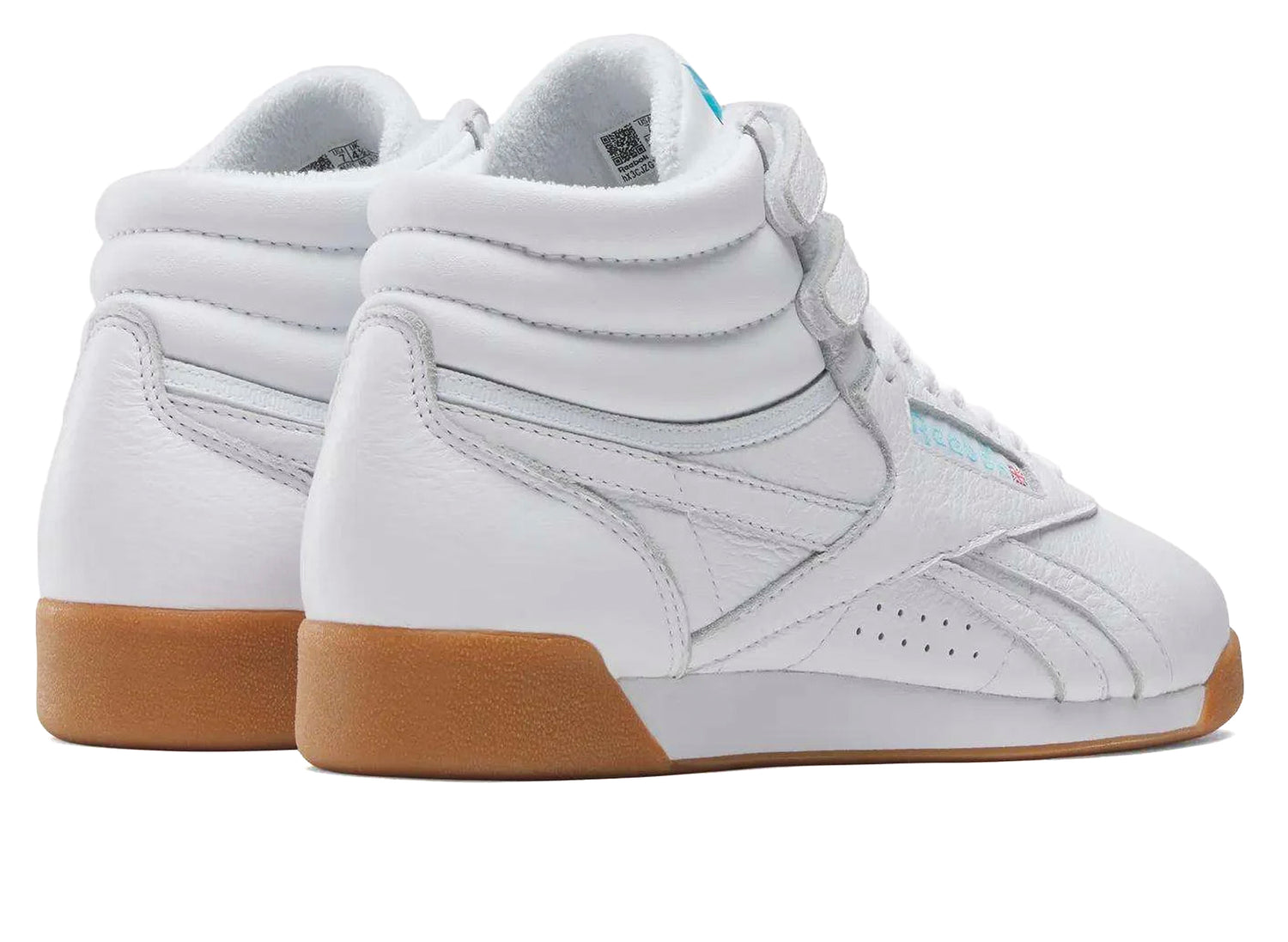 Women's Reebok Freestyle Hi in White / Blue — view 4