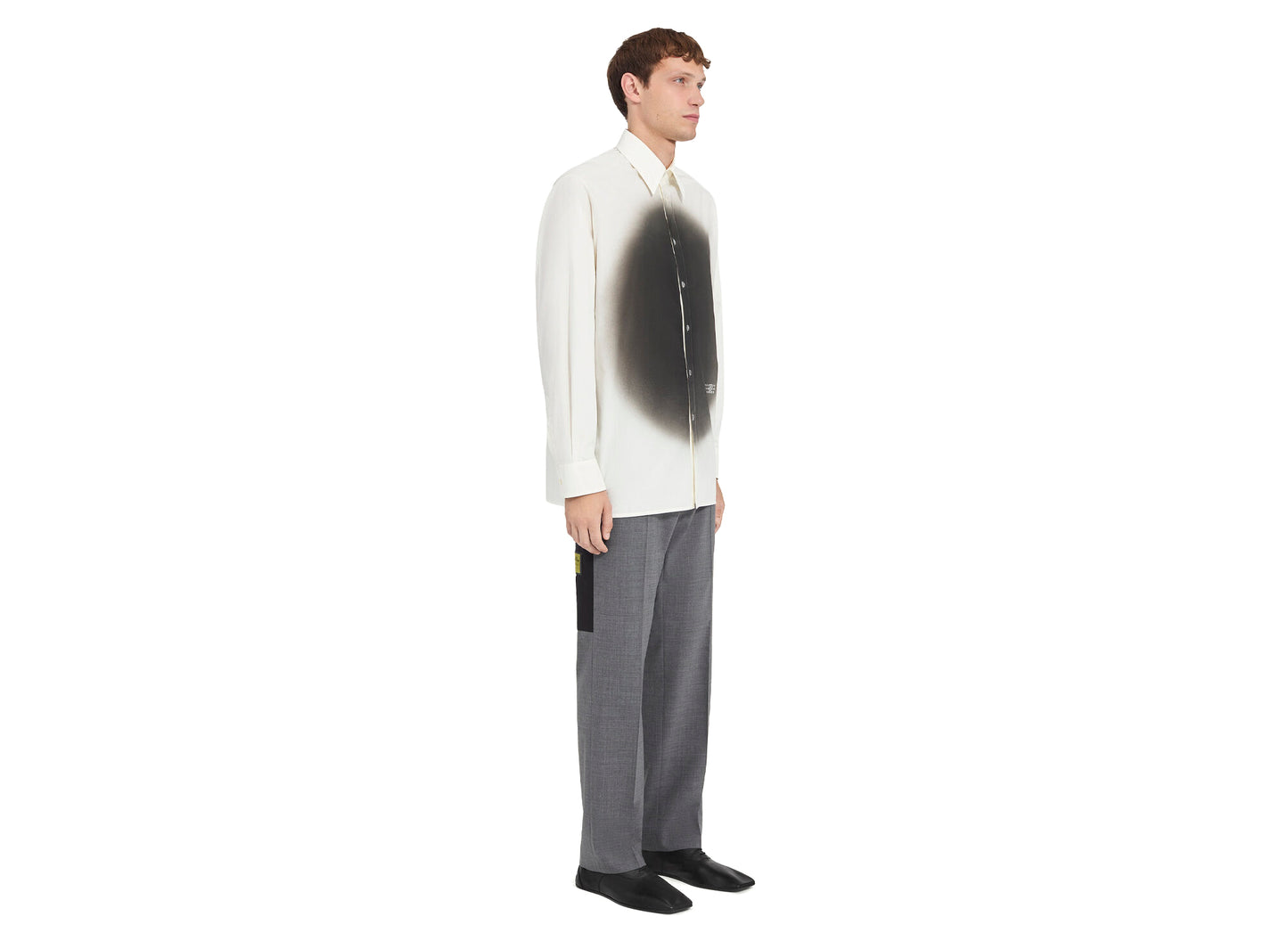 Camisa de manga larga con estampado de spray Maison Margiela MM6 en blanco