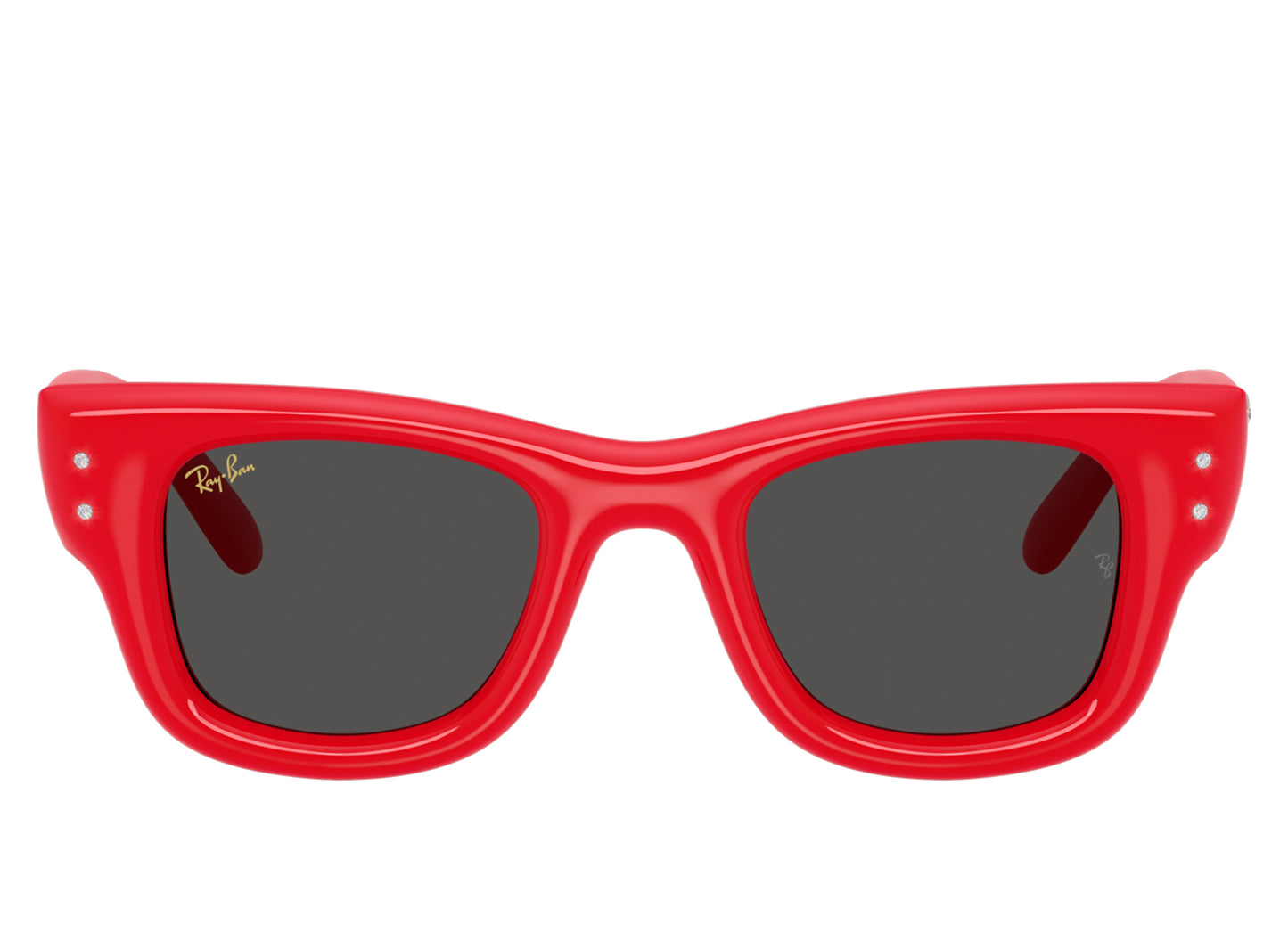 Ray Ban Wayfarer Acolchadas Rojas con Strass y Cristales Grises Oscuros