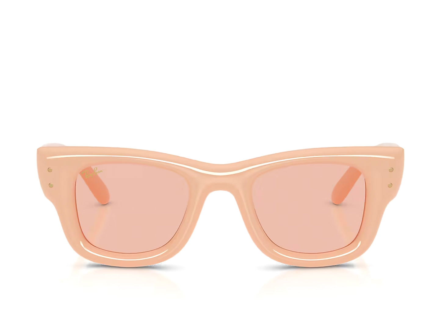 Ray-Ban Wayfarer Puffer Solid Nude mit dunkelrosafarbenen Gläsern