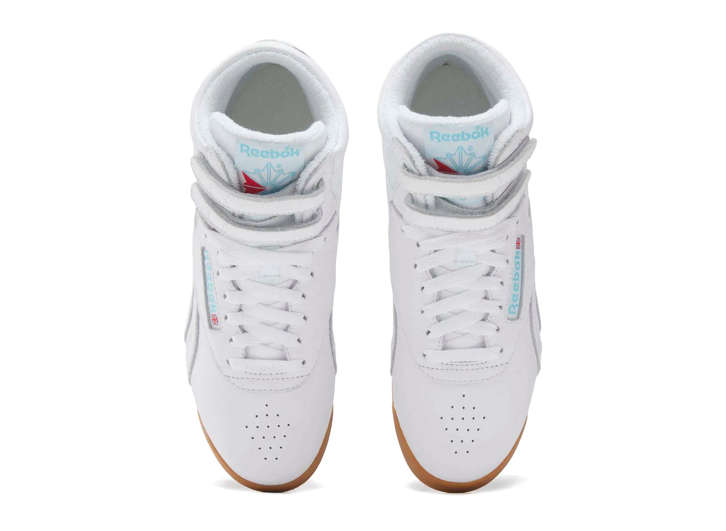 Women's Reebok Freestyle Hi in White / Blue — view 3
