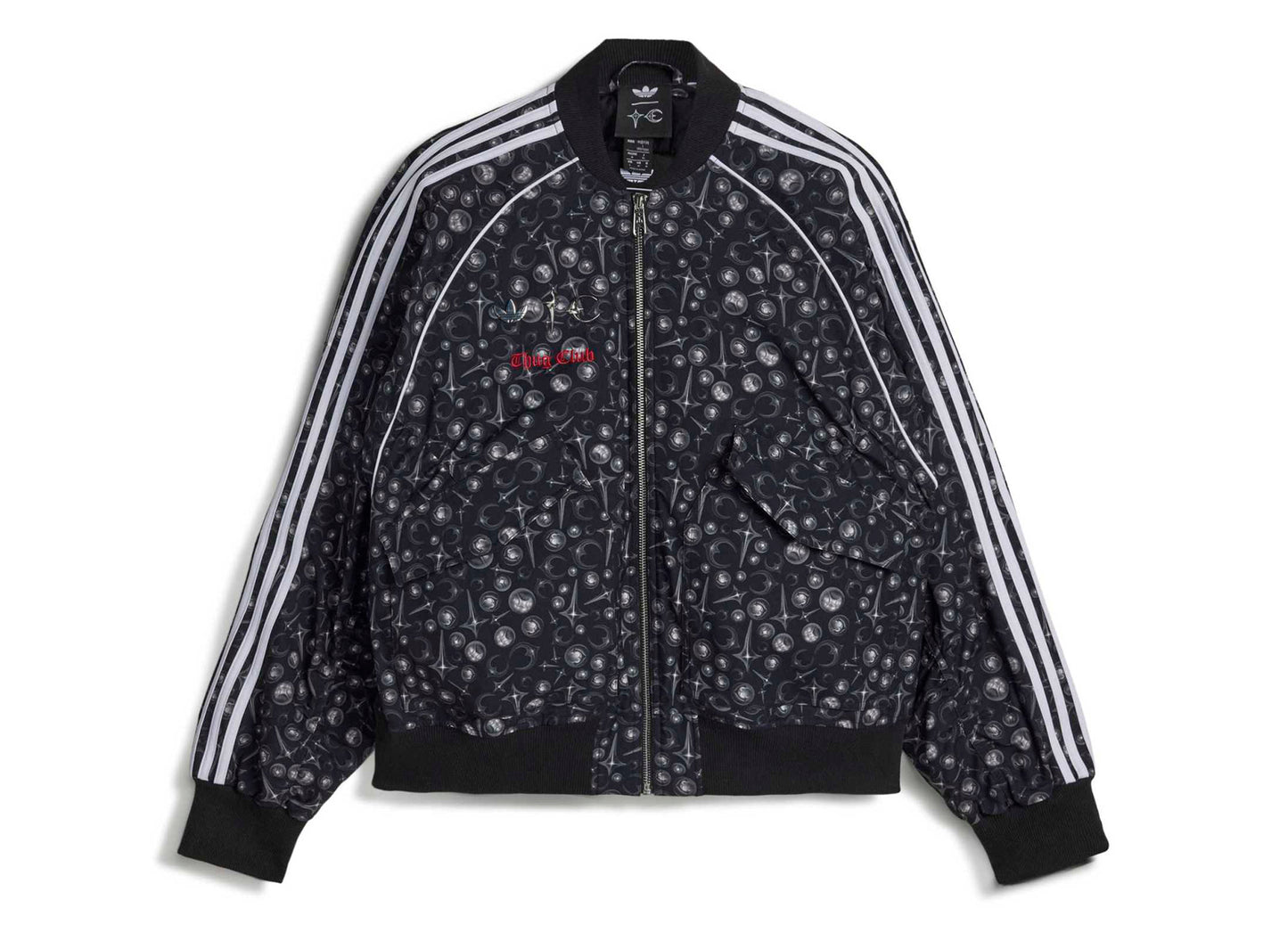 Adidas x Thug Club Short Sleeve Track Jacket in Black / White