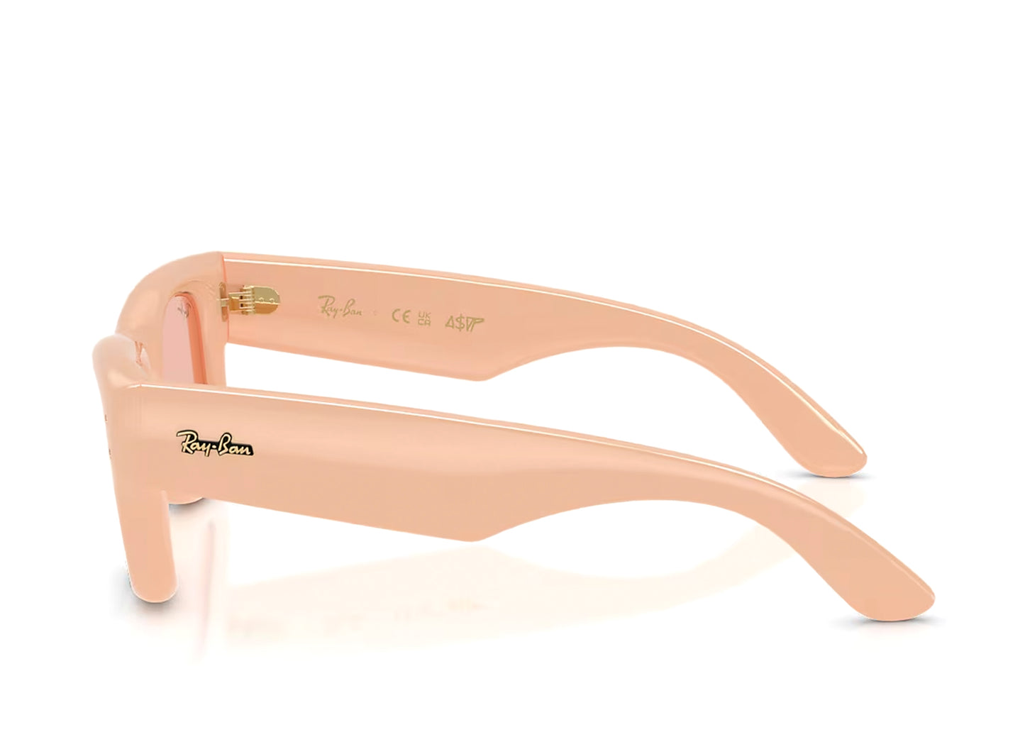 Ray-Ban Wayfarer Puffer Solid Nude mit dunkelrosafarbenen Gläsern