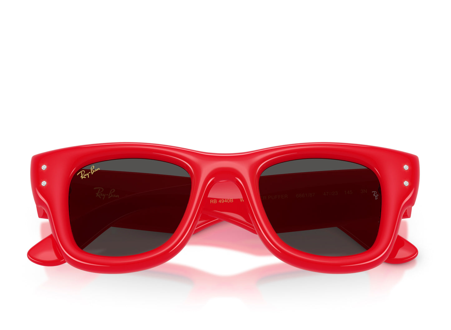 Ray Ban Wayfarer Acolchadas Rojas con Strass y Cristales Grises Oscuros