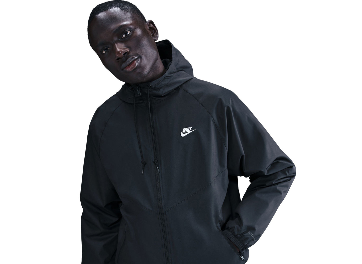 Nike Windrunner Gefütterte Jacke in Schwarz / Weiß