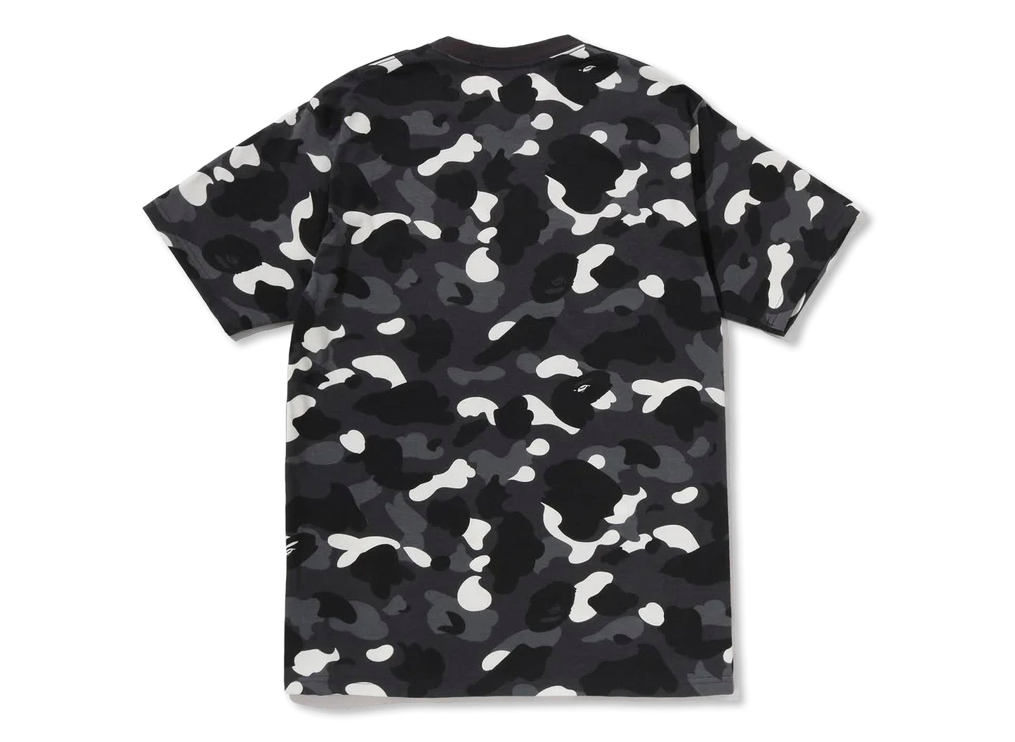 A Bathing Ape City Camo Rhinestone Bape Logo Tee in Black — view 3