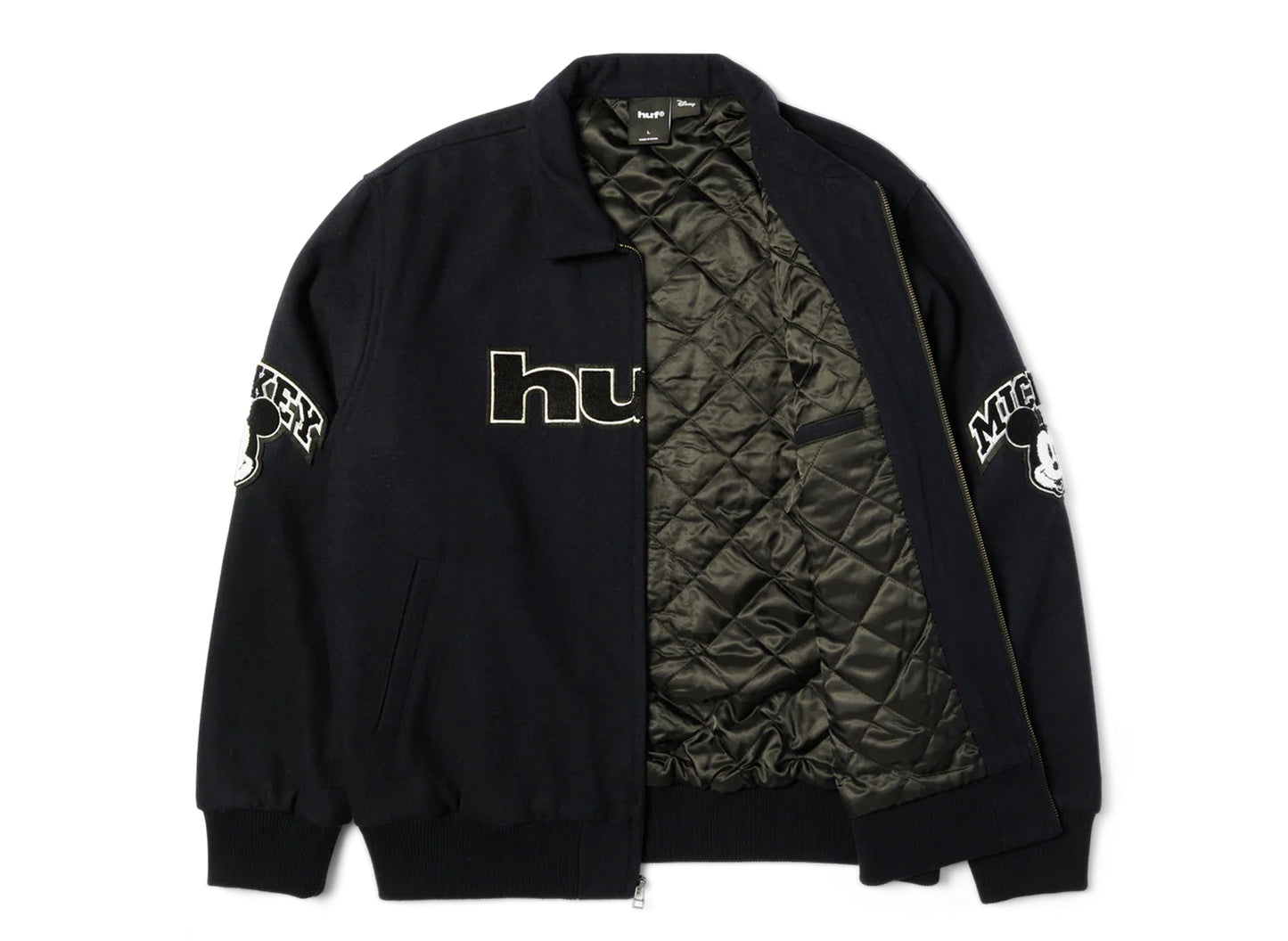 HUF x Mickey Worldwide Tour Collegejacke in Navy