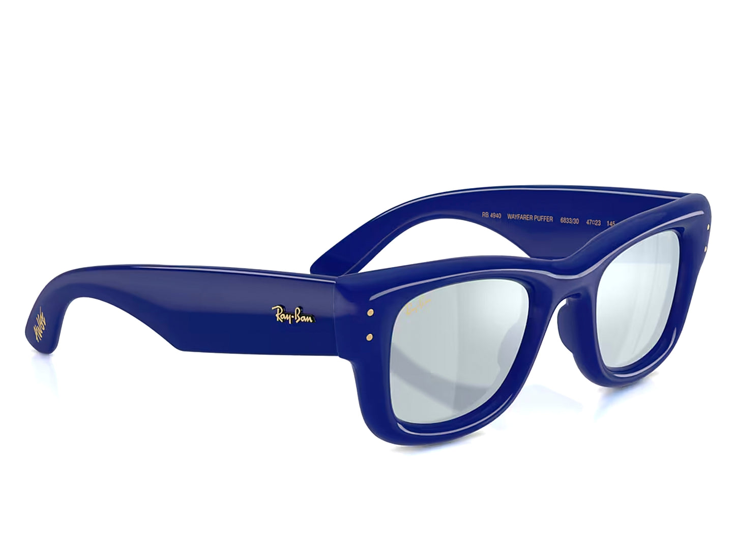 Gafas de sol Wayfarer Puffer de Ray-Ban A$AP Rocky en azul con espejo verde plata