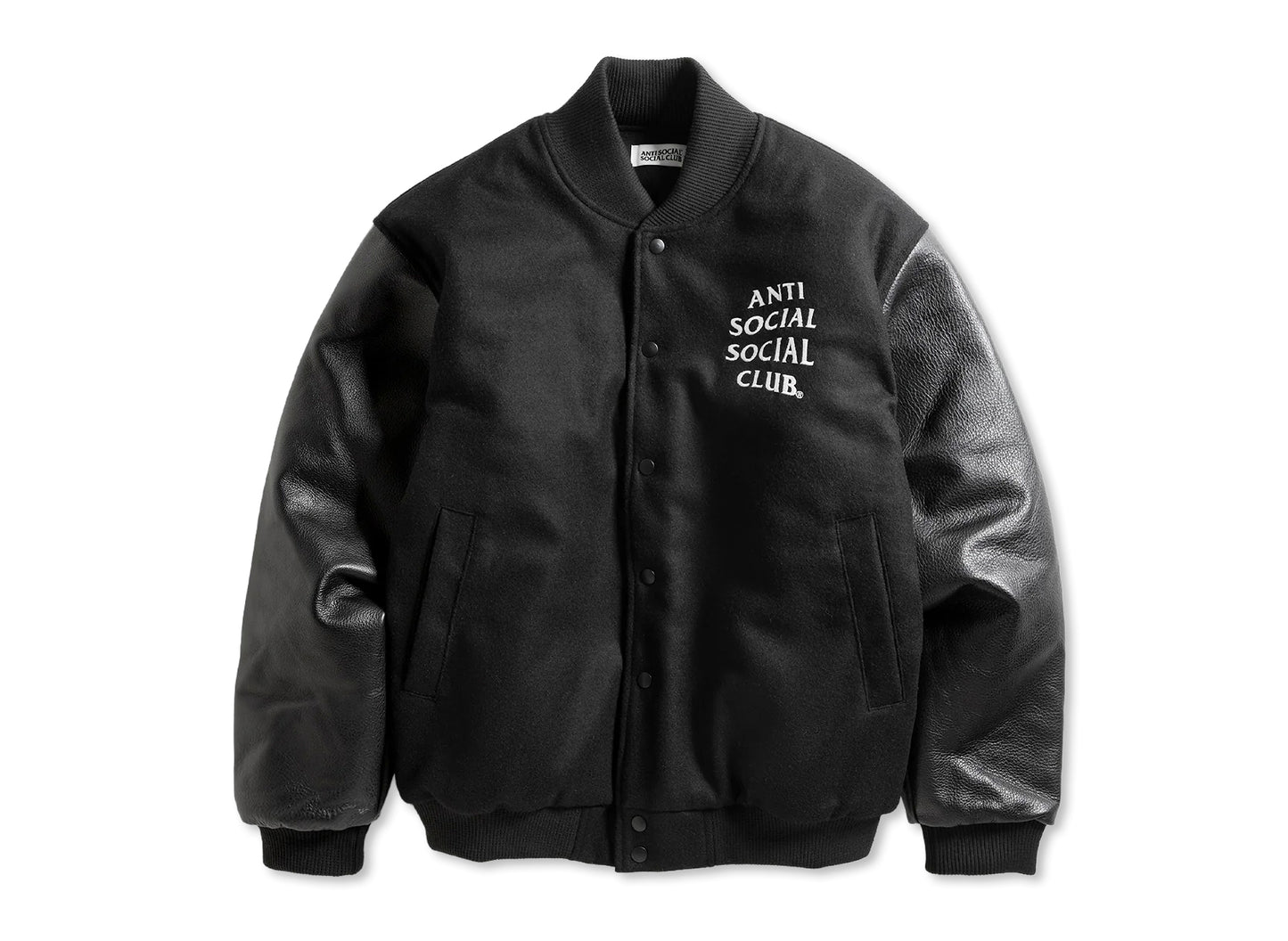 Anti Social Social Club 'Team Anxious' Varsity Jacket in Schwarz