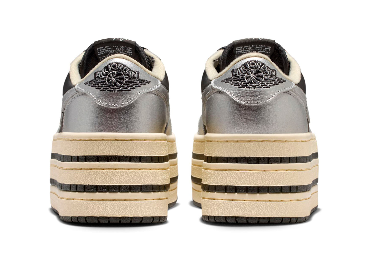 Air Jordan 1 Triple Stack de mujer en plateado metálico / negro