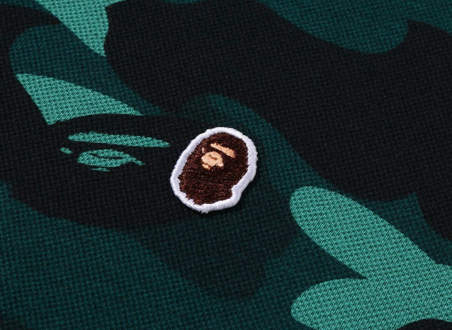 A Bathing Ape Color Camo One Point Relaxed Fit Polo in Green