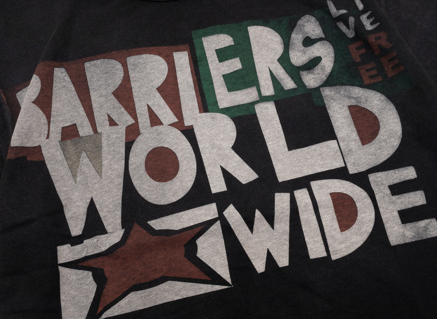 Barriers Worldwide Ringer Tee in Vintage Black