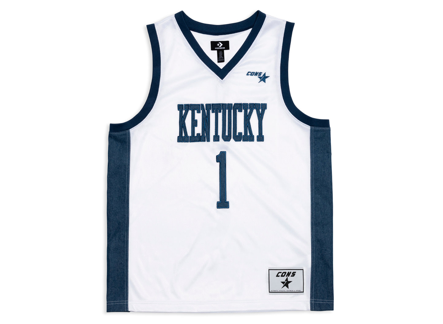 Camiseta de baloncesto vaquera blanca Converse de la Universidad de Kentucky
