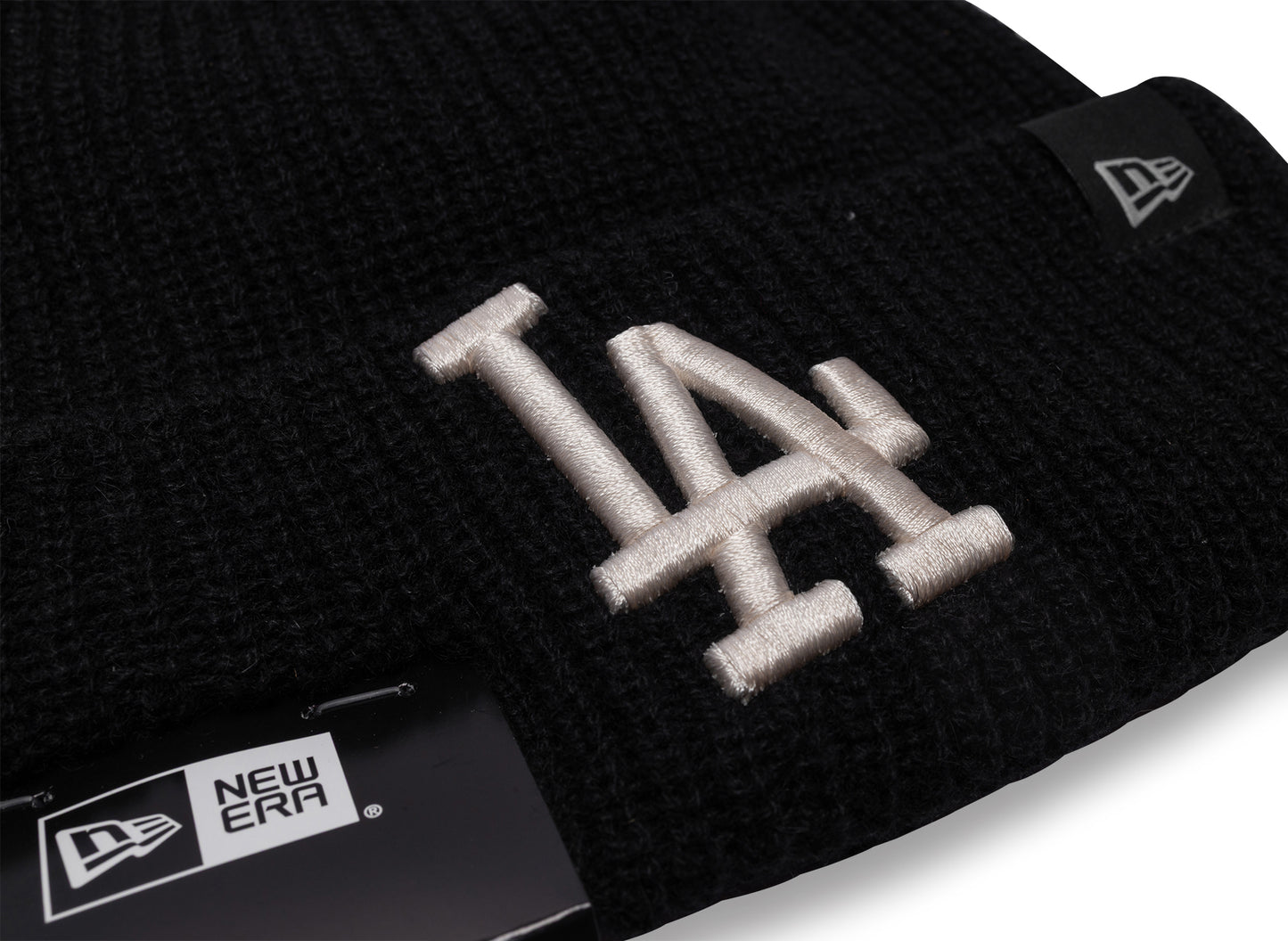 Gorro de punto de cachemir negro New Era MLB Los Angeles Dodgers
