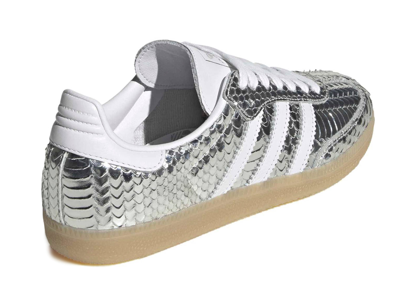 Damen Adidas Samba OG in Silber Metallic / Weiß