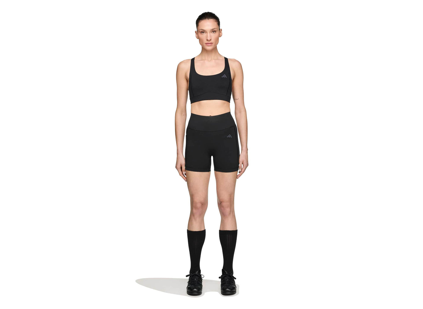 Damen Adidas x Entire Studios Optime Kurze Trainings-Leggings in Schwarz