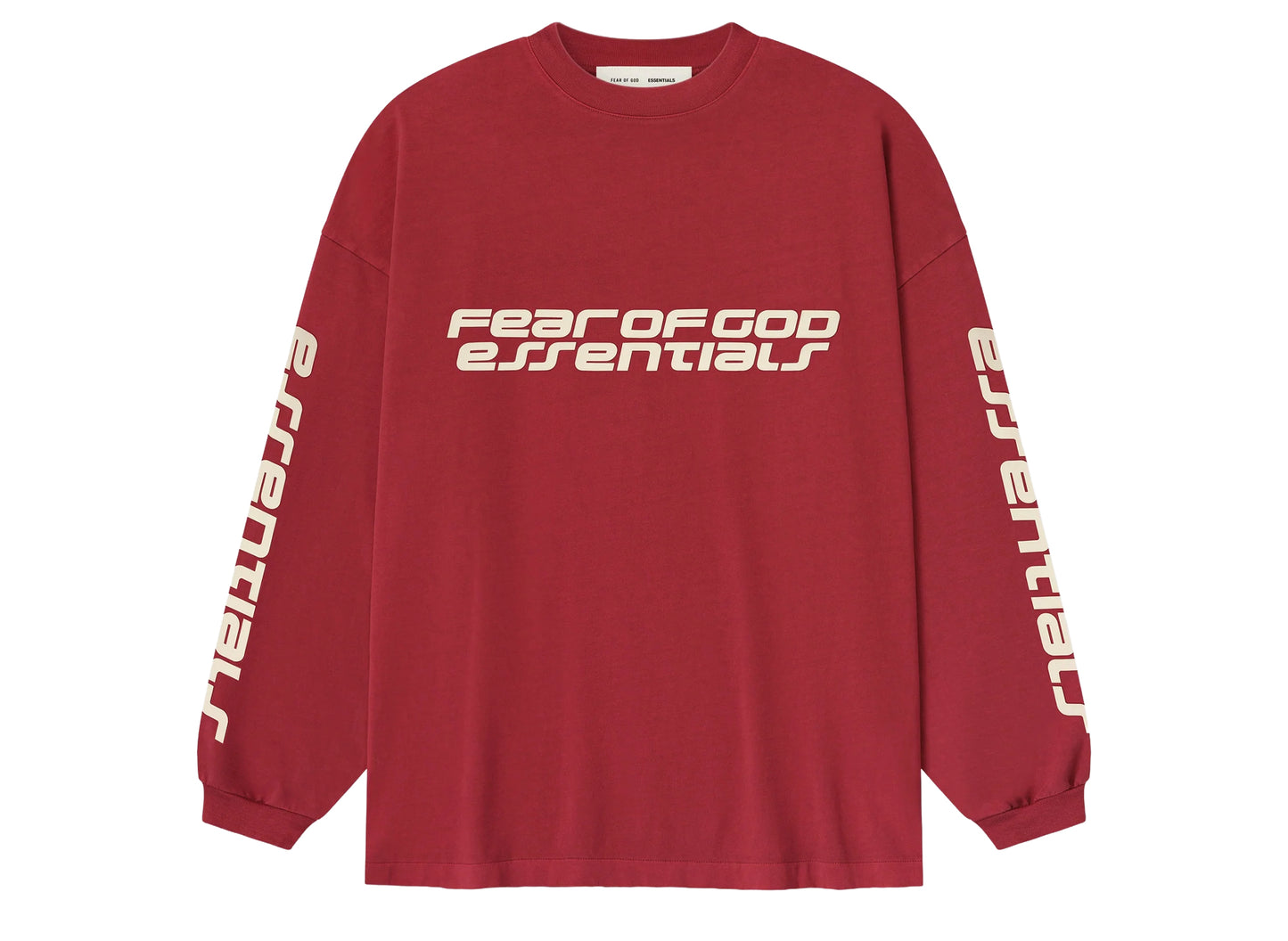 Fear of God Essentials 90's Longsleeve Tee 'Crimson'