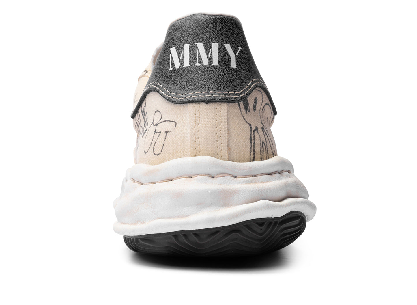 Maison Mihara Yasuhiro "BLAKEY" OG Sole Graffiti Printed Canvas in White