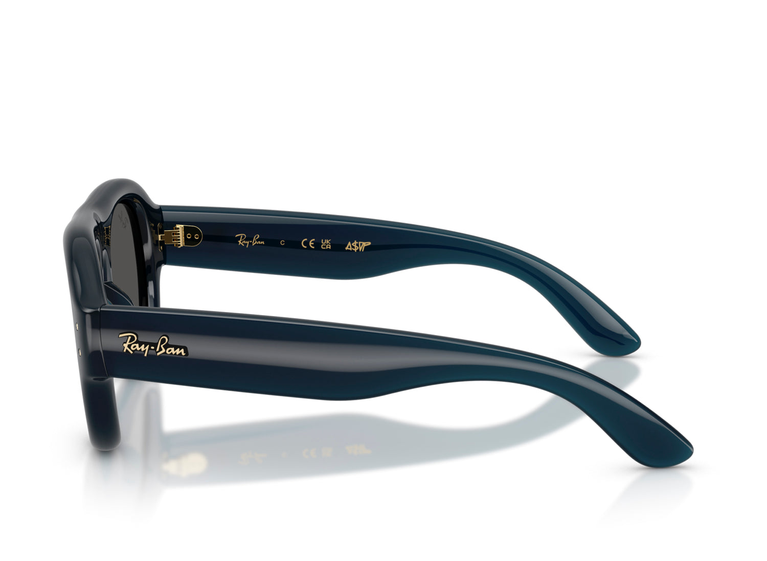 Ray Ban A$AP Rocky Aviator Puffer Sunglasses in Transparent Dark Blue w/ Ultra Black — view 5