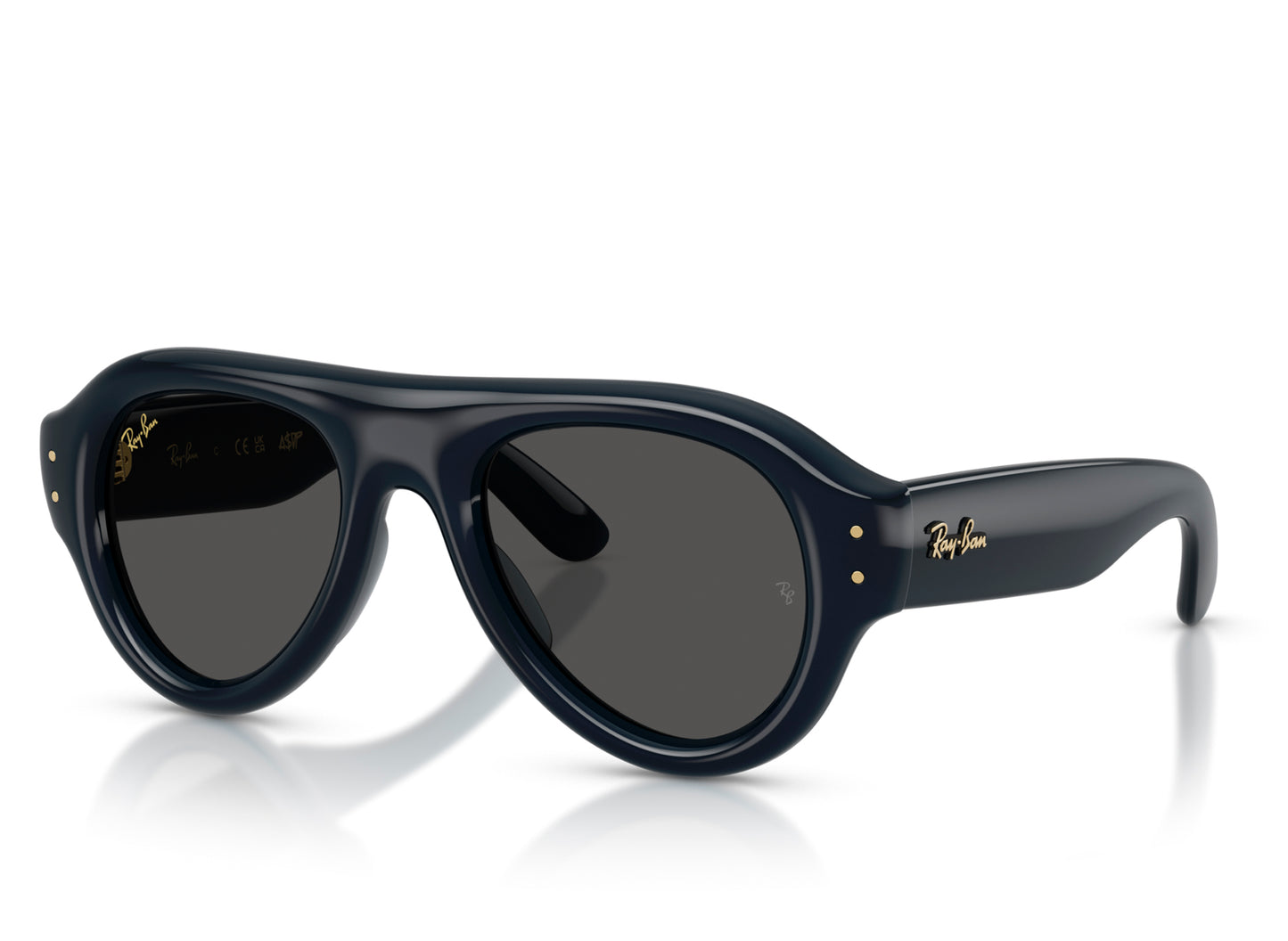 Ray Ban A$AP Rocky Aviator Puffer Sunglasses in Transparent Dark Blue w/ Ultra Black — view 6