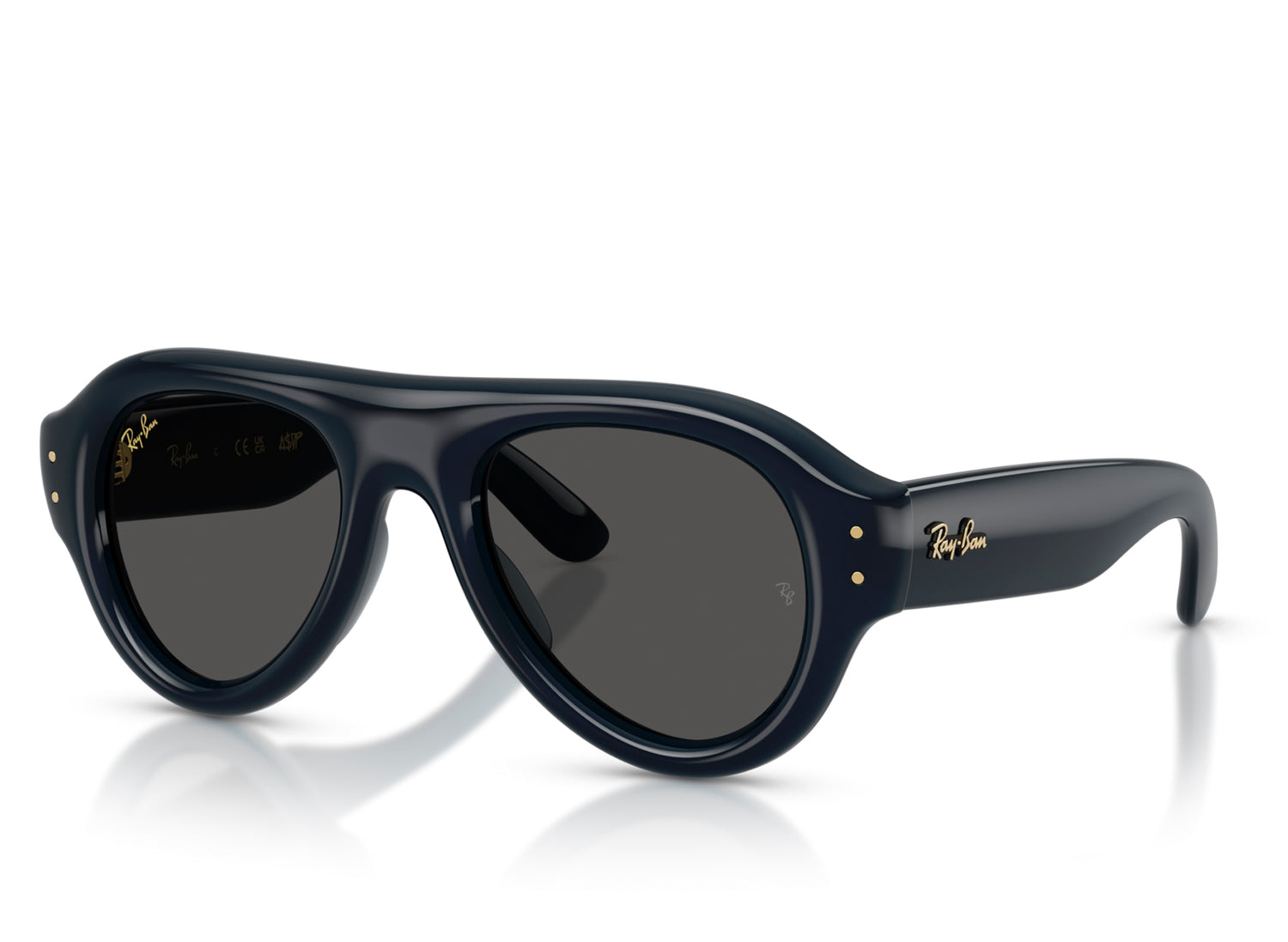 Ray Ban A$AP Rocky Aviator Puffer Sunglasses in Transparent Dark Blue w/ Ultra Black — view 6
