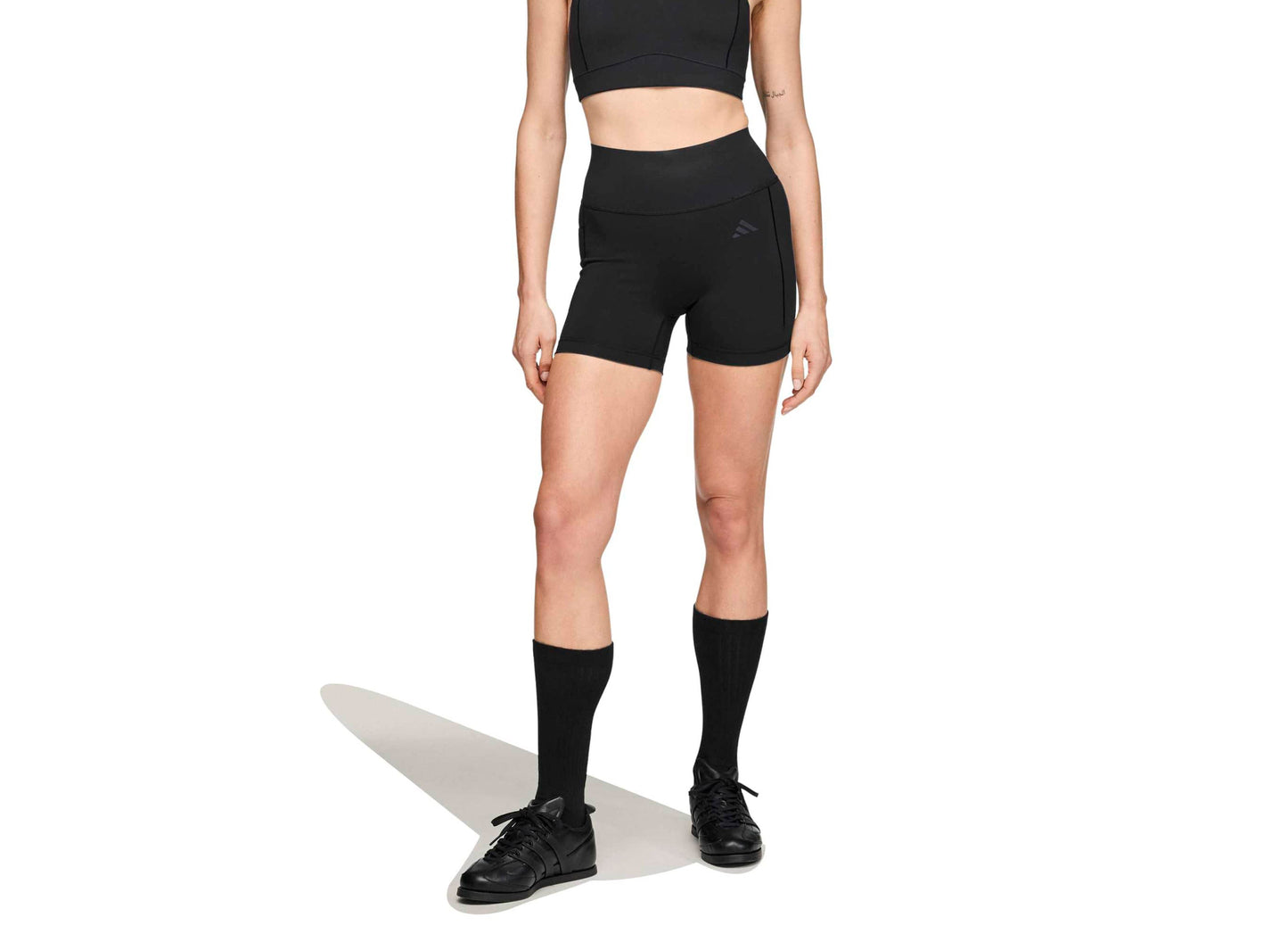 Damen Adidas x Entire Studios Optime Kurze Trainings-Leggings in Schwarz