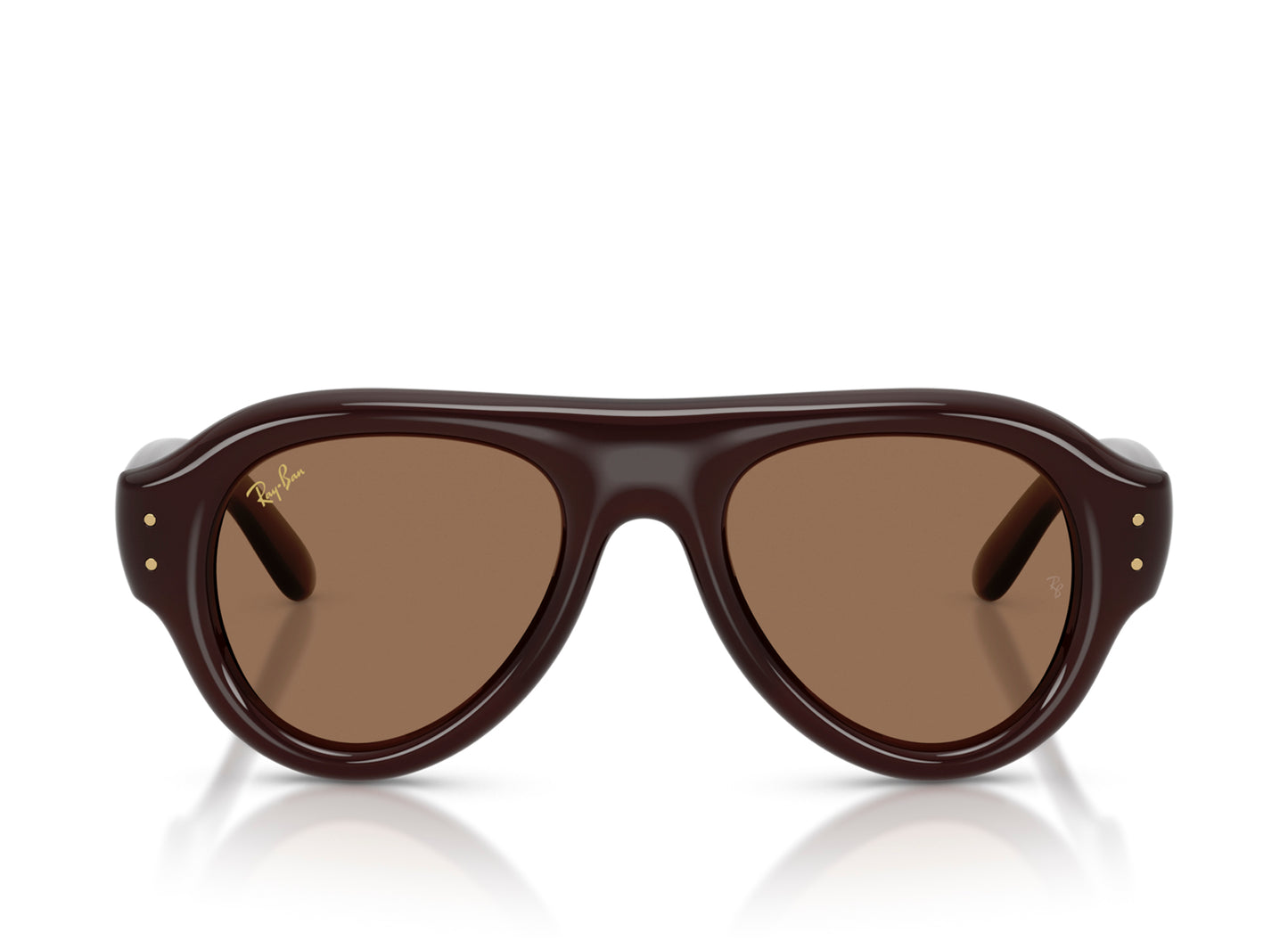 Ray Ban A$AP Rocky Aviator Puffer Sonnenbrille in transparentem Dunkelbraun mit dunkelbraunem PA Bio