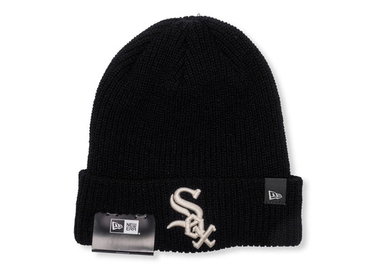 Gorro de punto New Era MLB de cachemira negra de los Chicago White Sox
