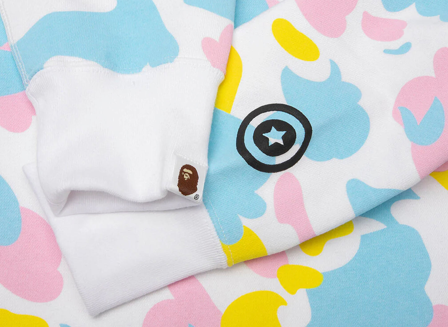 A Bathing Ape New Multi Camo Baby Milo Regular Fit Full Zip Parka in White